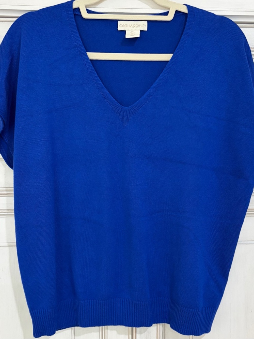 New Never Worn SZ L Cynthia Rowley Royal Blue Knit Top Sweater